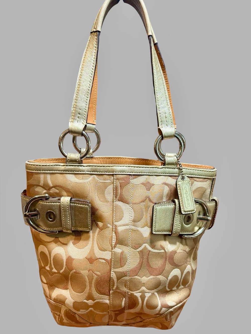 ✨ VINTAGE Y2K Coach Optic Signature C Metallic Tote ✨
